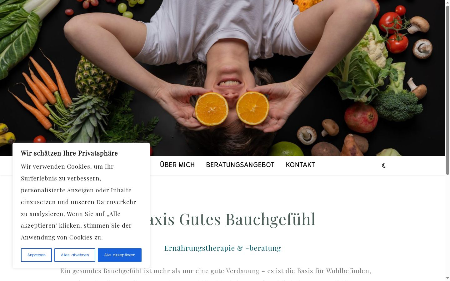 Screenshot des Einwilligungsbanners vor jeglicher Interaktion