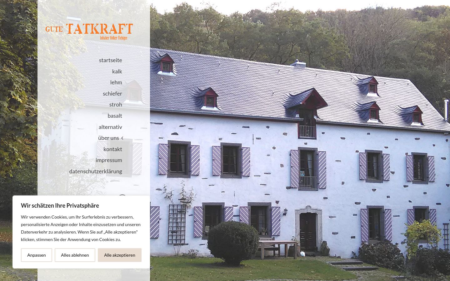 Screenshot des Einwilligungsbanners vor jeglicher Interaktion