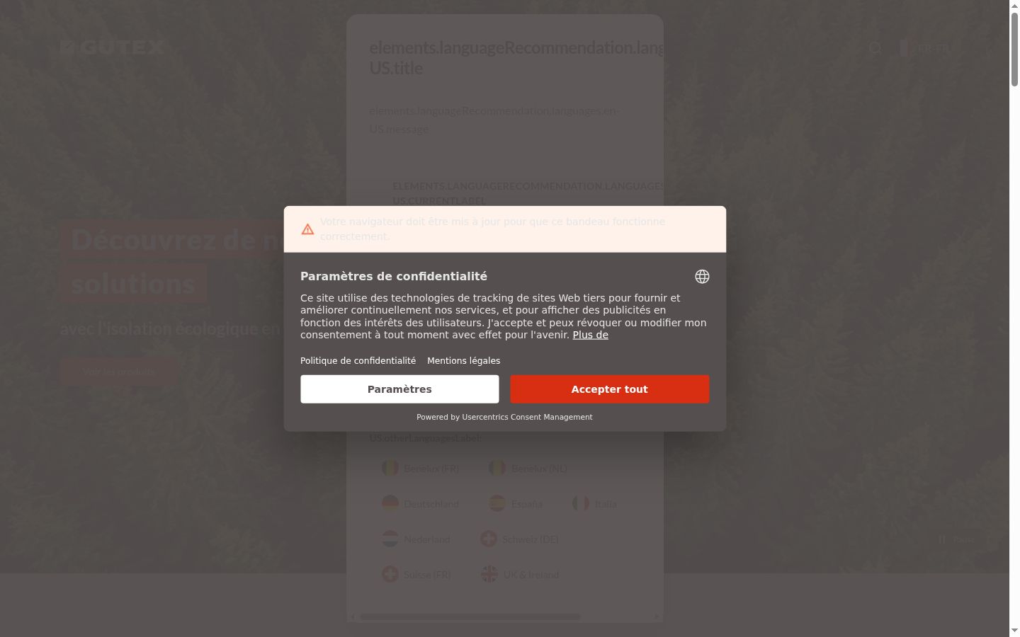Screenshot tal-banner tal-kunsens muri qabel kwalunkwe interazzjoni