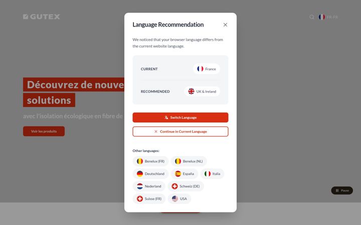 Screenshot of gutex.fr