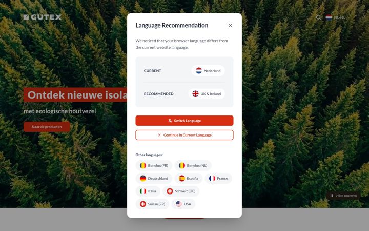 Screenshot of gutex.nl