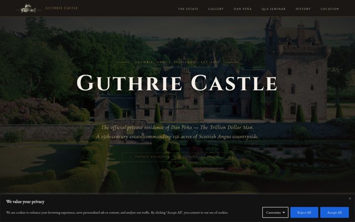 Screenshot of guthriecastle.co.uk