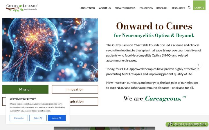Screenshot of guthyjacksonfoundation.org