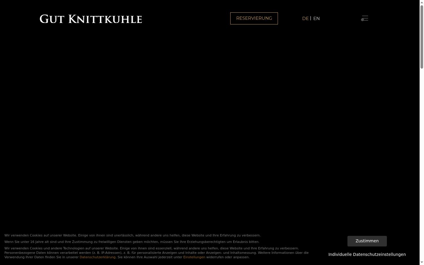 Captura de pantalla del banner de consentimiento mostrado antes de cualquier interacción