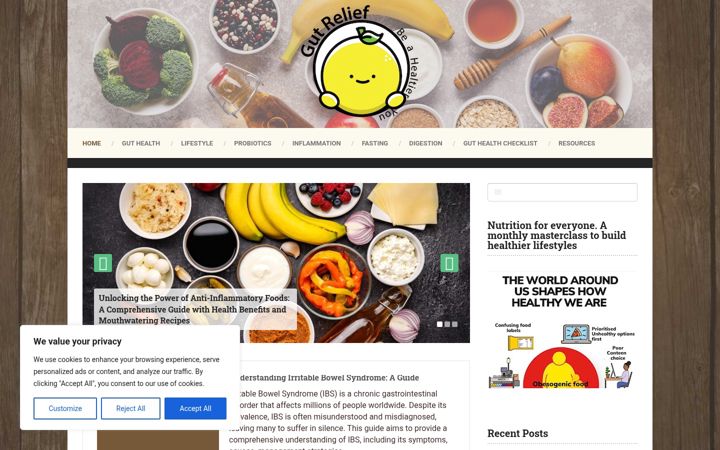 Screenshot of gutrelief.com.au