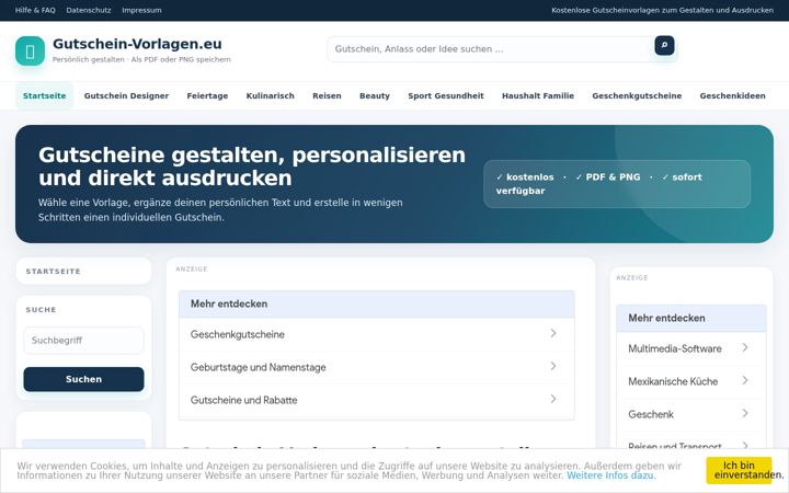 Screenshot of gutschein-vorlagen.eu