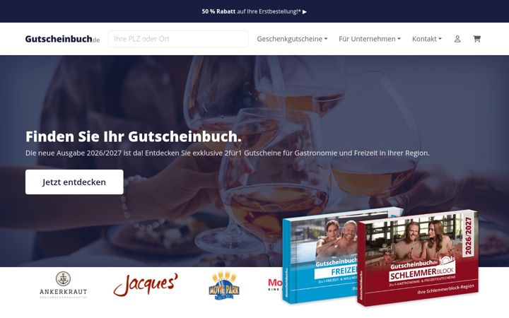 Screenshot of gutscheinbuch.de