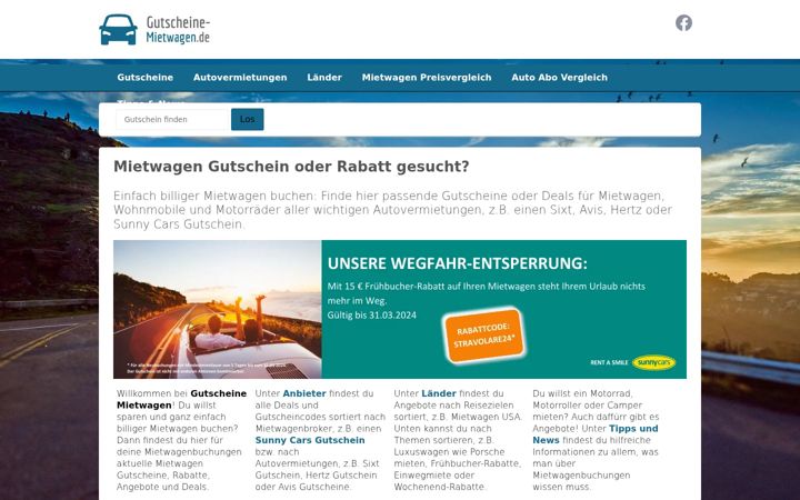 Screenshot of gutscheine-mietwagen.de
