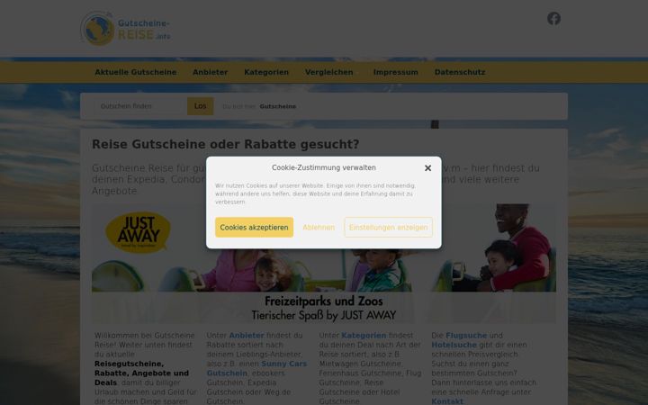 Screenshot of gutscheine-reise.info