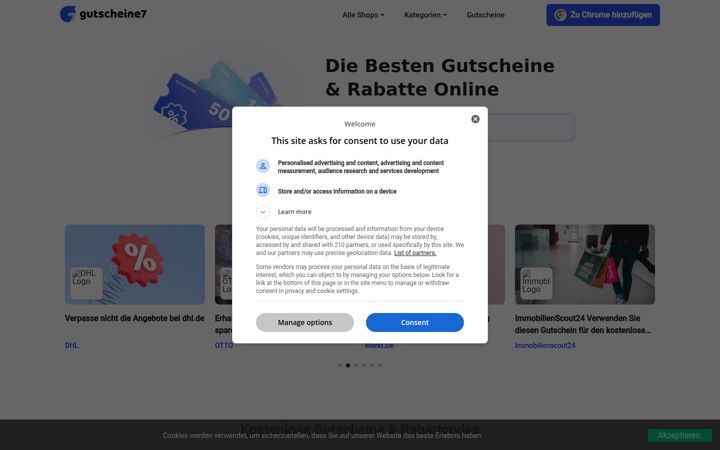 Screenshot of gutscheine7.de