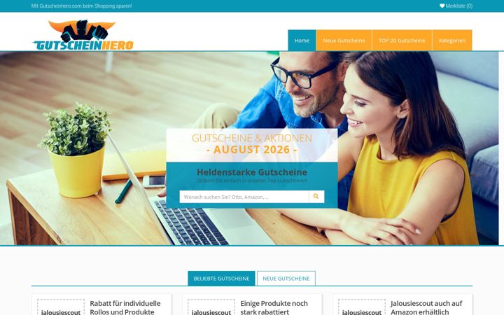 Screenshot of gutscheinhero.com