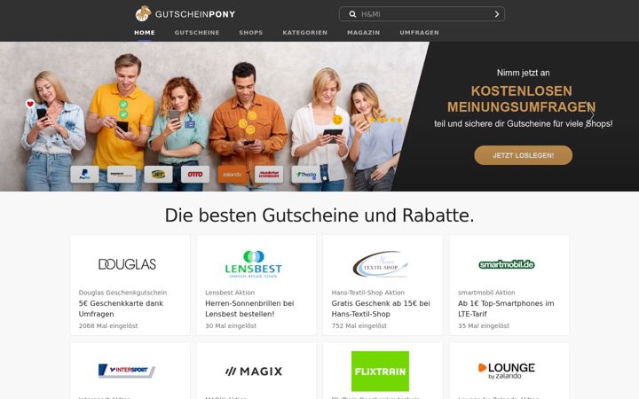 Screenshot of gutscheinpony.de