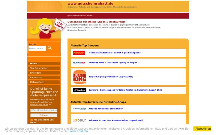 Screenshot of gutscheinrabatt.de