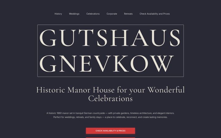 Screenshot of gutshausgnevkow.com