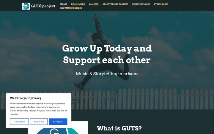 Screenshot of gutsproject.eu