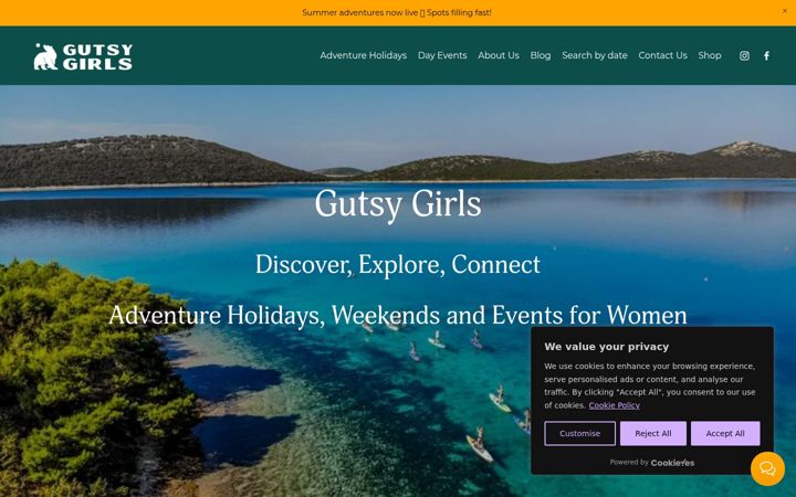 Screenshot of gutsygirls.co.uk