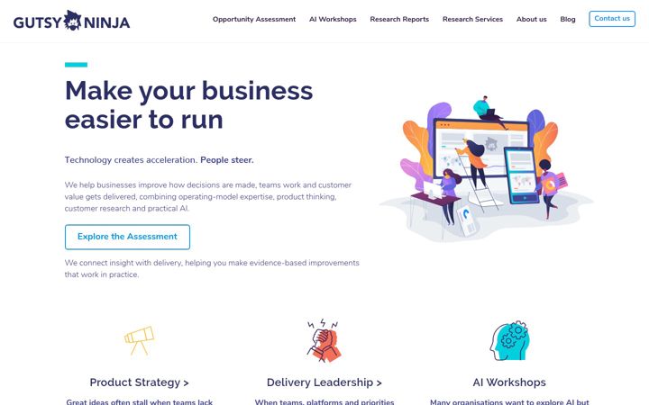 Screenshot of gutsyninja.com
