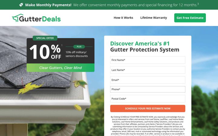 Screenshot of gutter-deals.com