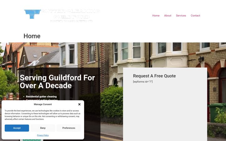 Screenshot of guttercleaningguildford.com