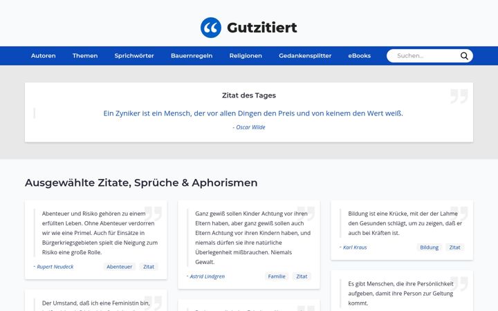Screenshot of gutzitiert.de