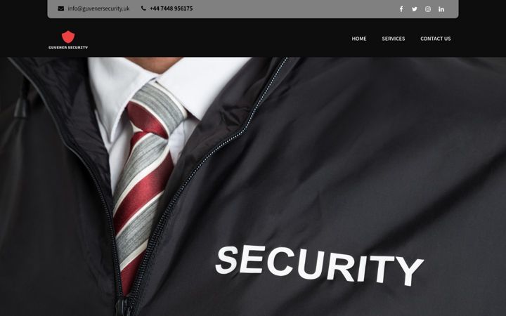 Screenshot of guvenersecurity.uk