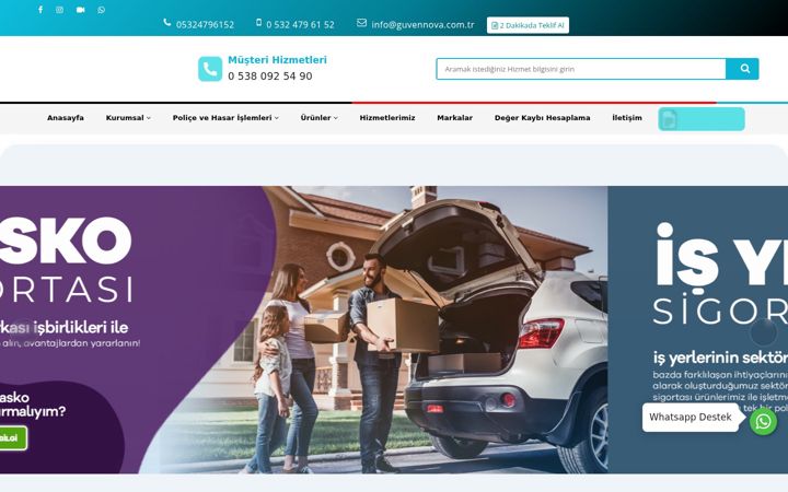 Screenshot of guvennova.com.tr