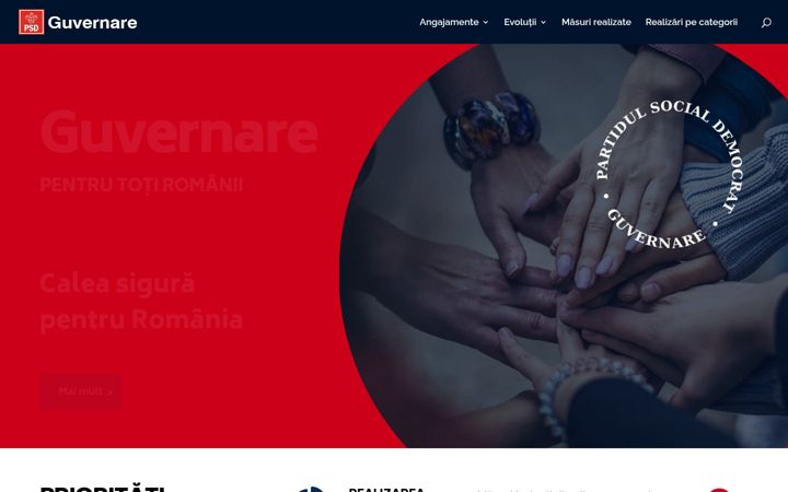 Screenshot of guvernarepsd.ro