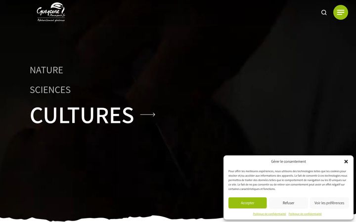 Screenshot of guyane-amazonie.fr