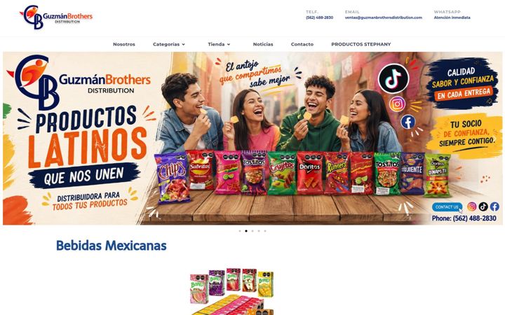 Screenshot of guzmanbrotherdistribution.com