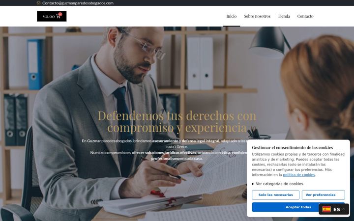 Screenshot of guzmanparedesabogados.com