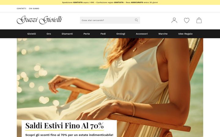 Screenshot of guzzigioielli.it