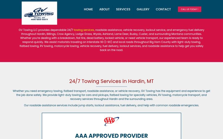 Screenshot of gv-tow.com