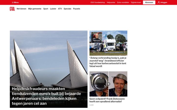 Screenshot of gva.be