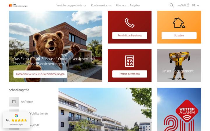 Screenshot of gvb-versicherungen.ch