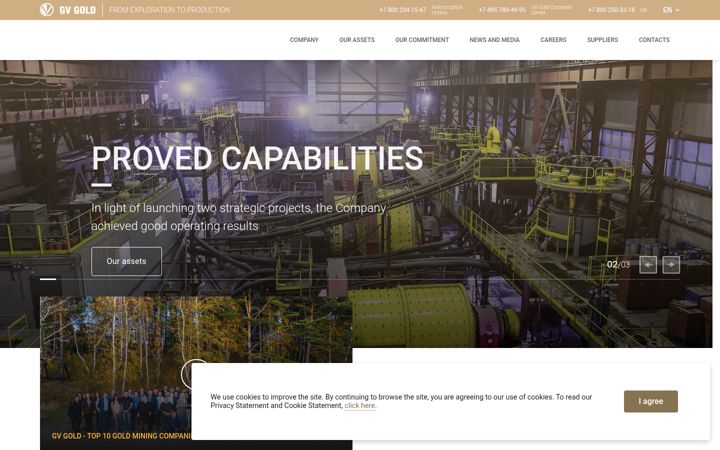 Screenshot of gvgold.ru