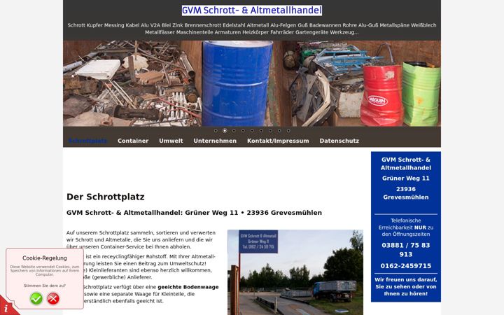Screenshot of gvm-schrott.de