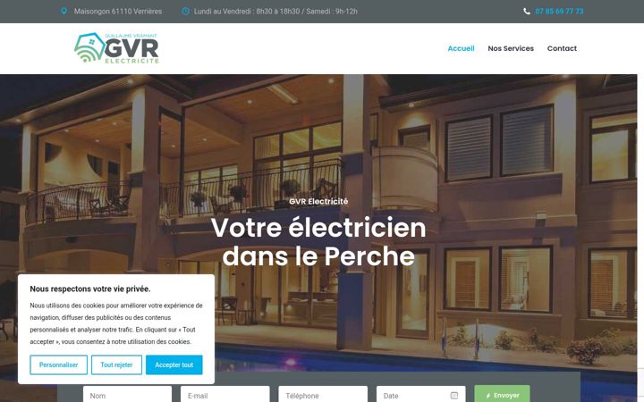 Screenshot of gvr-electricite.fr