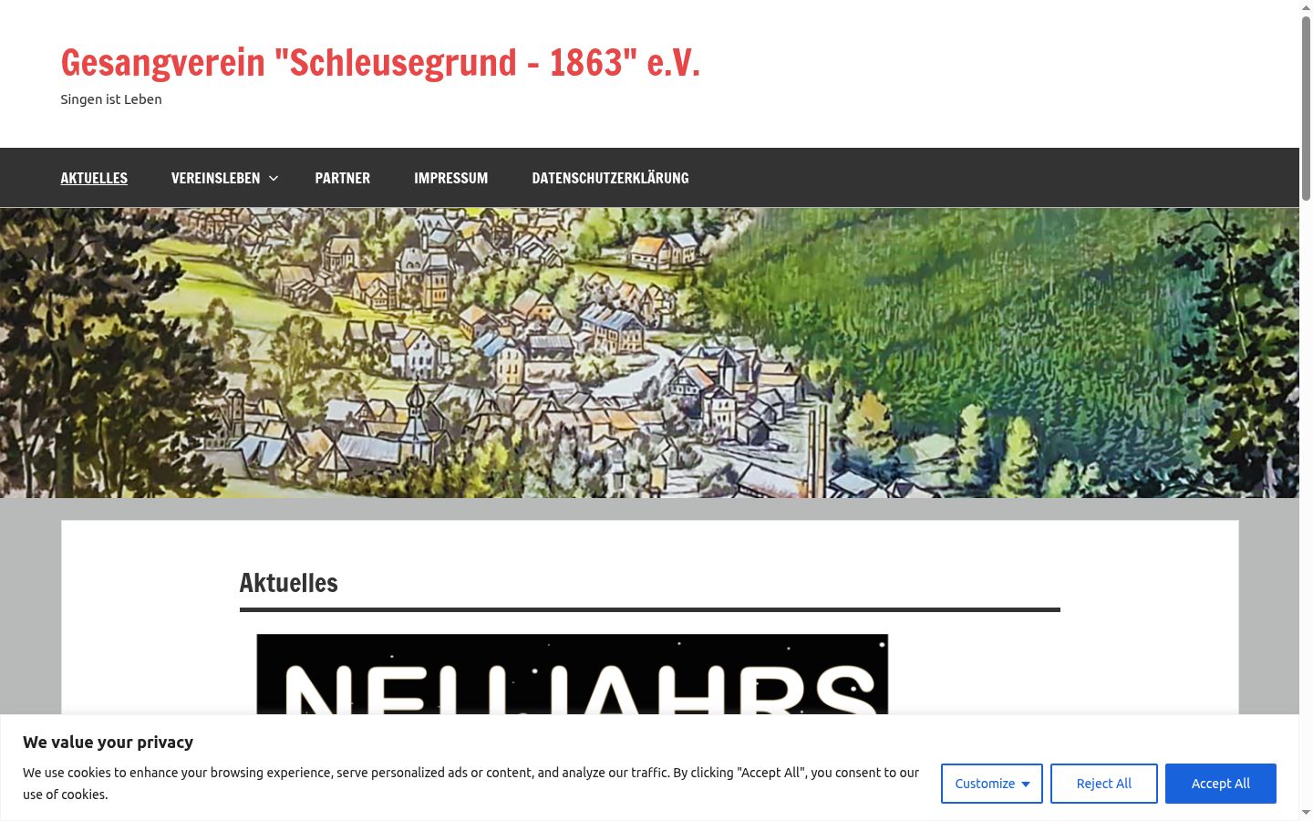 Screenshot del banner di consenso mostrato prima di qualsiasi interazione