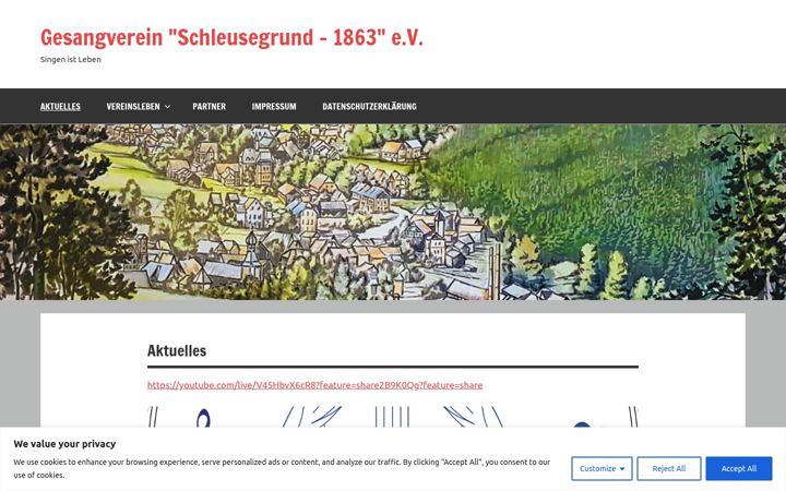 Screenshot of gvschleusegrund1863.de