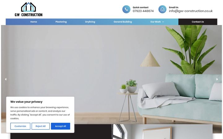 Screenshot of gw-construction.co.uk