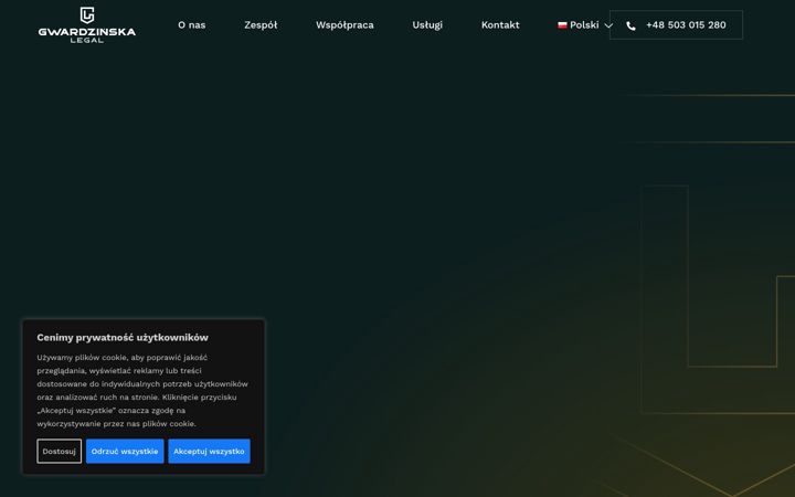 Screenshot of gwardzinskalegal.pl