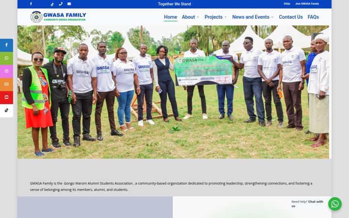 Screenshot of gwasafamily.org
