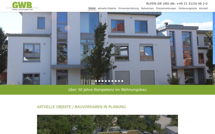 Screenshot of gwb-wohnungsbau.net