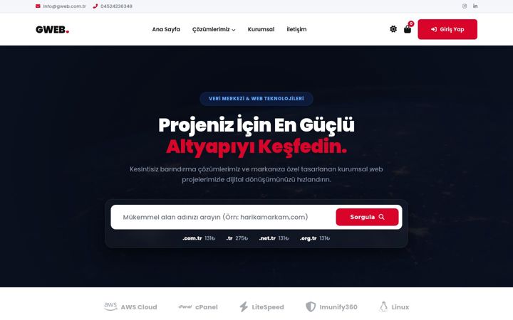 Screenshot of gweb.com.tr