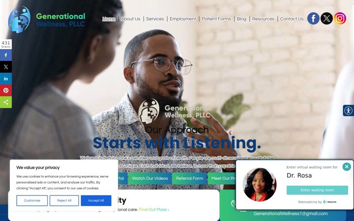 Screenshot of gwellnessclinic.com