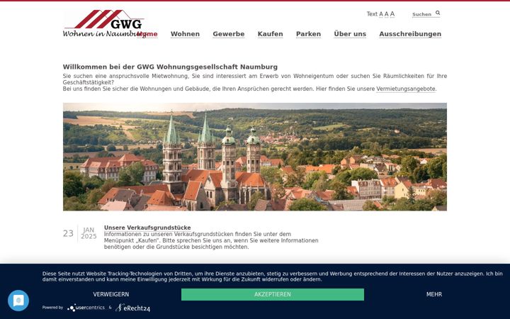 Screenshot of gwg-naumburg.de