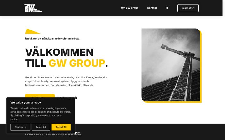 Screenshot of gwgroup.fi