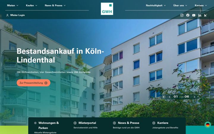Screenshot of gwh.de