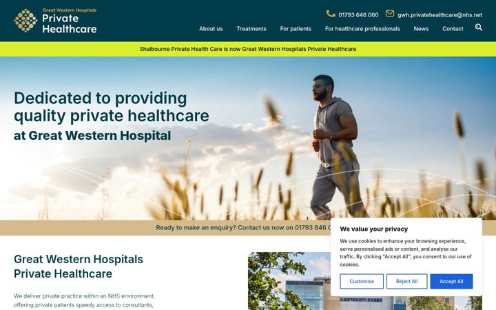 Screenshot of gwhprivatehealthcare.com