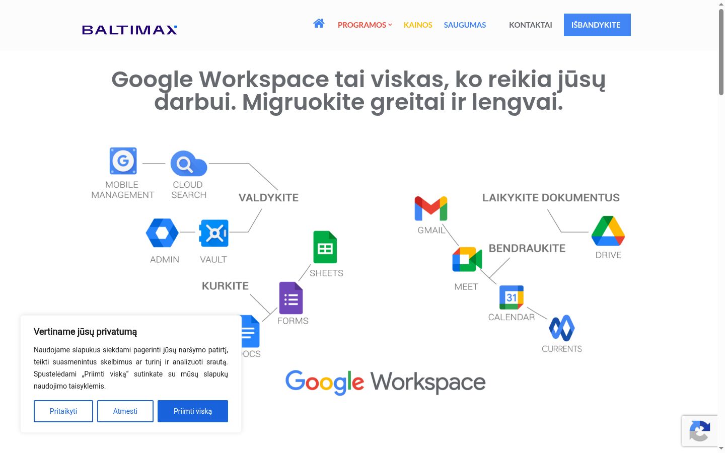 Screenshot del banner di consenso mostrato prima di qualsiasi interazione